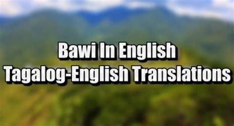 babawi in english|BAWI Bumabawi Binawi Tagalog.